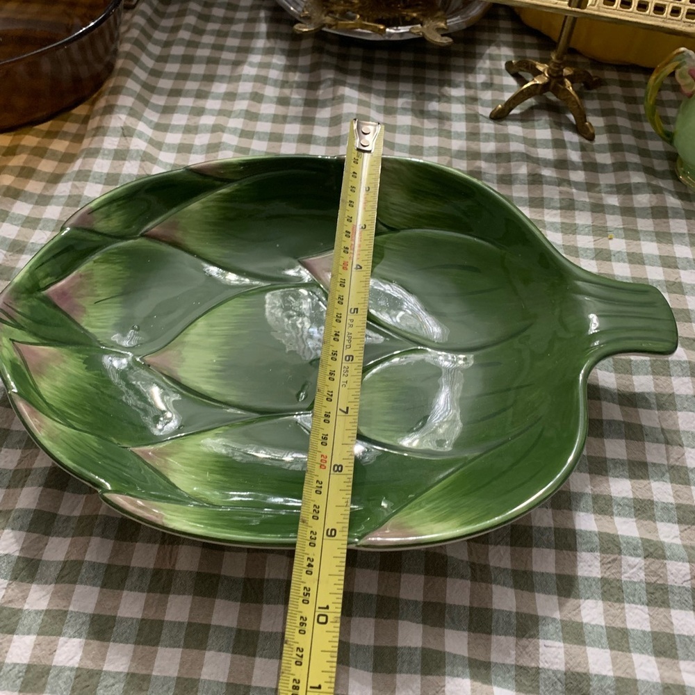 Roma Green and Pink Artichoke Ceramic Platter